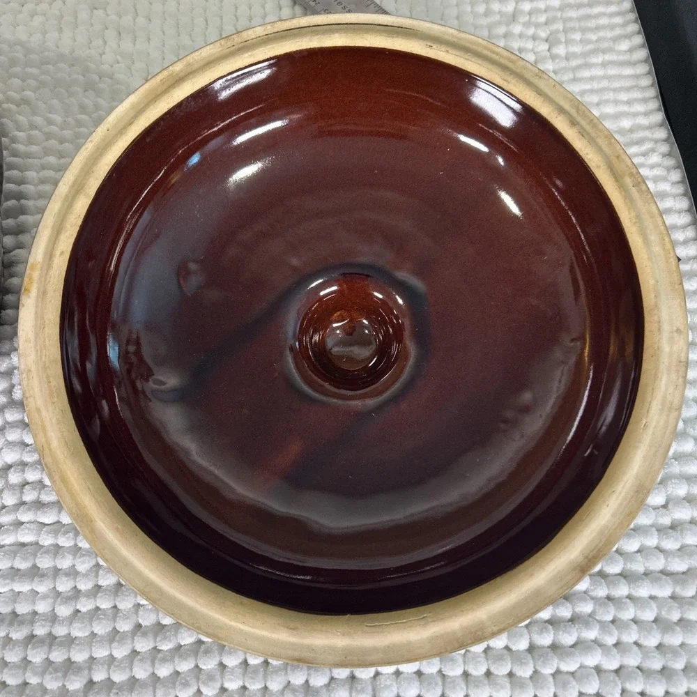 VTG 1950s Marcrest Colorado Brown Stoneware 3 Qt Dutch Oven Casserole w/Lid